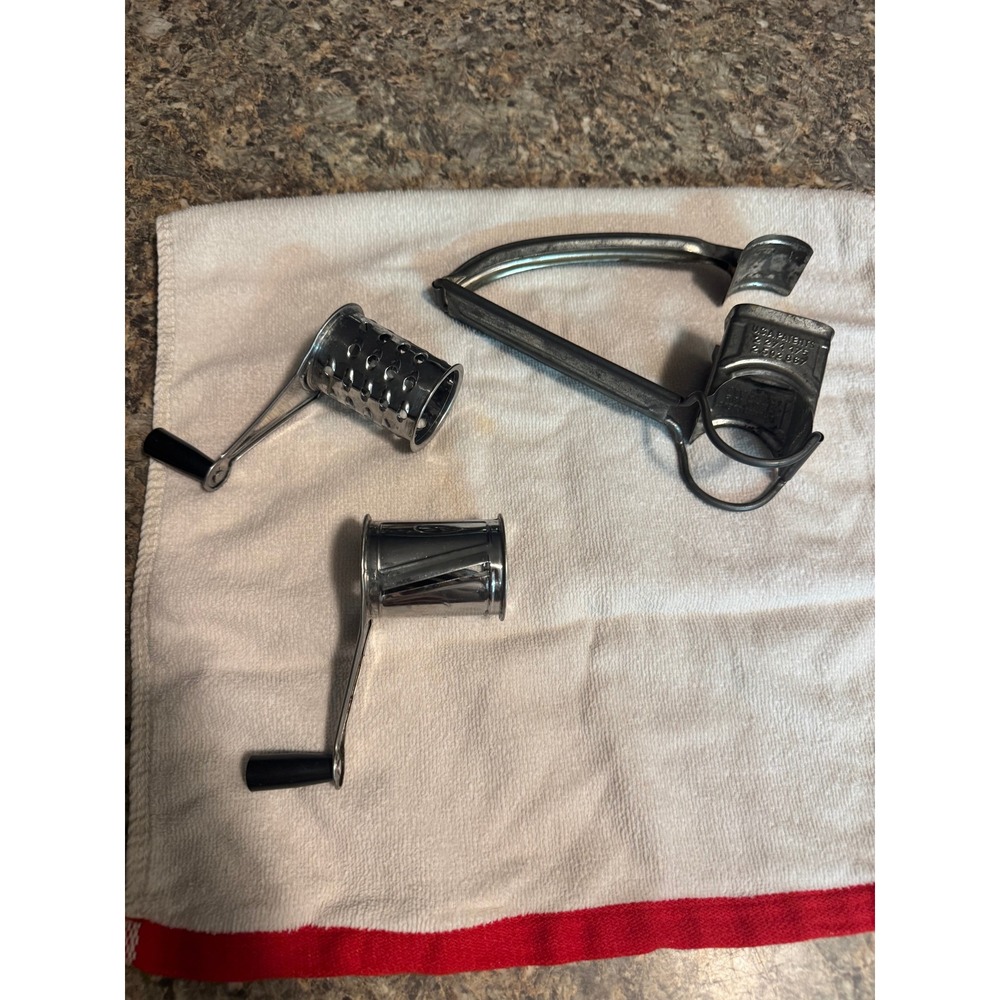 Vintage Mouli Grater Made in France Rotary Cheese Grater with 2 Drums Patented